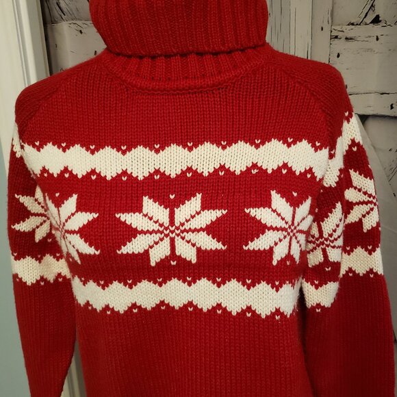 Cute Snowflake Turtleneck Maternity Sweater XL - Picture 5 of 6